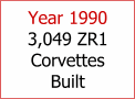Year 1990 3,049 ZR1 Corvettes Produced